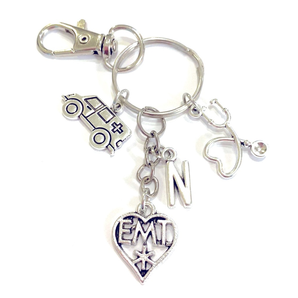 EMT Keychain Purse Charm Ambulance Gift - Picture 4 of 6